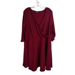 Modcloth Knit Burgundy Wrap Dress-2X